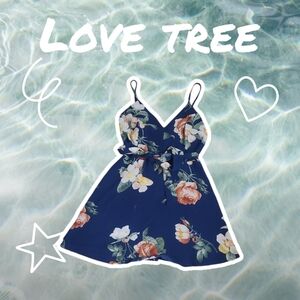 LOVE TREE dark blue Floral dress, size US woman's small